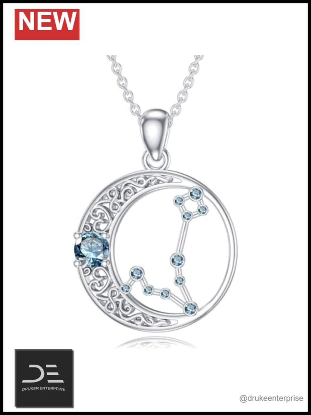 925 Sterling Silver Zodiac Constellation Pendant Necklace for Women